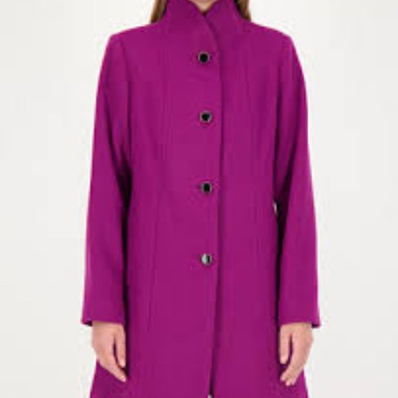 Brand New Beautiful Kate Spade Women's High-Neck Button-Up Wool-Blend Coat - Picture 1 of 7